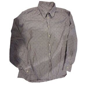 Parallax Mens Purple Striped Paris Button-Up 100% Cotton Long Sleeve Made In Fra